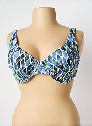 Sutien de costum de baie elasticitate sutien cupe întregi cu decolteu înalt albastru LAGON BLEU femme