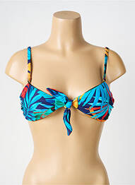 Sutien de costum de baie elasticitate top sutien modelat albastru HIBIKINI femme