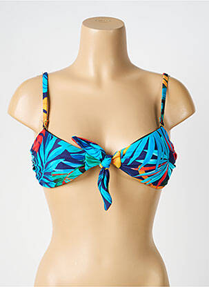 Sutien de costum de baie elasticitate top sutien modelat albastru HIBIKINI femme