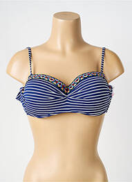 Sutien de costum de baie elasticitate sutien balconet cu decolteu înalt albastru NEUFRED femme