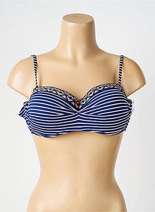 Sutien de costum de baie elasticitate sutien balconet cu decolteu înalt albastru NEUFRED femme