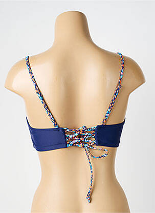 Sutien de costum de baie elasticitate sutien balconet cu decolteu înalt albastru RAE femeie
