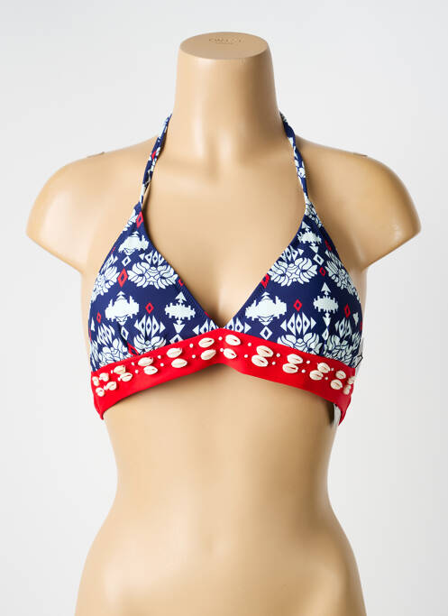 Sutien de costum de baie elasticitate top triunghiuri albastru VERY ZEN femme