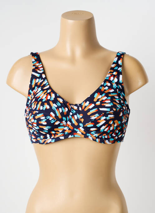 Sutien de costum de baie elasticitate sutien cupe întregi cu decolteu înalt albastru LAGON BLEU femme