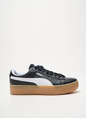 Adidași țesătură satinată toc de 4 la 6 cm negru PUMA femeie