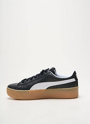 Adidași țesătură satinată toc de 4 la 6 cm negru PUMA femeie