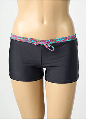 Chiloți de baie reversibil scurt negru LAGON BLEU femme