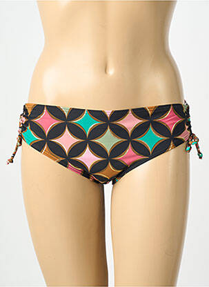 Chiloți de baie imprimeu fantezie bikini negru LAGON BLEU femme