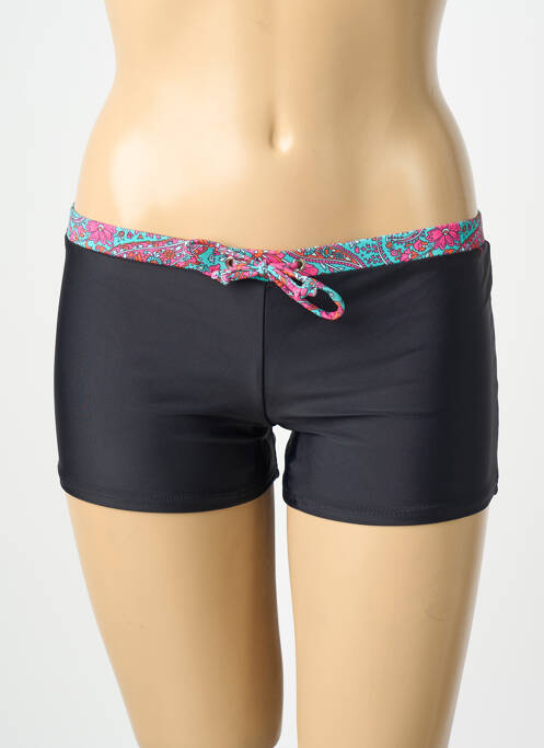 Chiloți de baie reversibil scurt negru LAGON BLEU femme