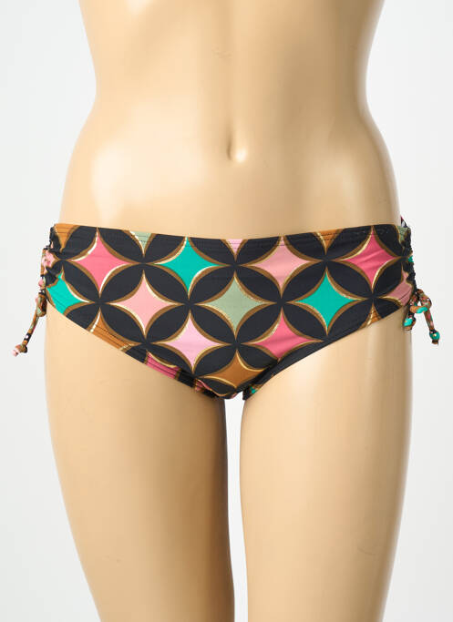 Chiloți de baie imprimeu fantezie bikini negru LAGON BLEU femme