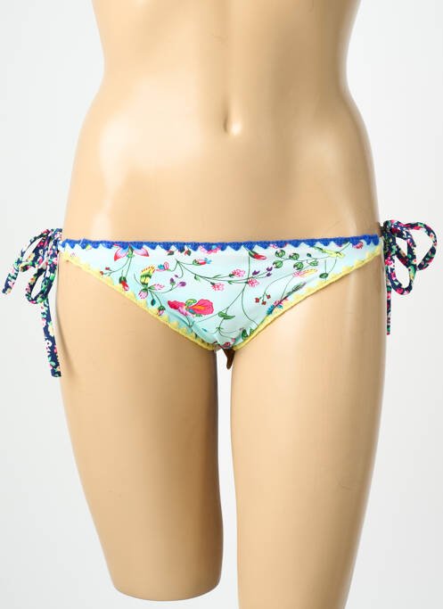 Chiloți de baie imprimeu fantezie bikini albastru INOO femme