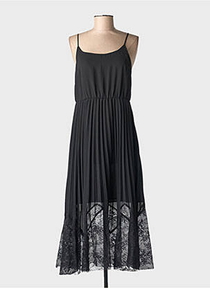 Rochie lungă țesătură crep bretele subțiri negru CREAM femeie