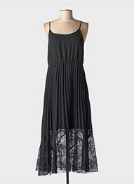Rochie lungă mâneci cu bretele ajustabile bretele subțiri negru CREAM femme