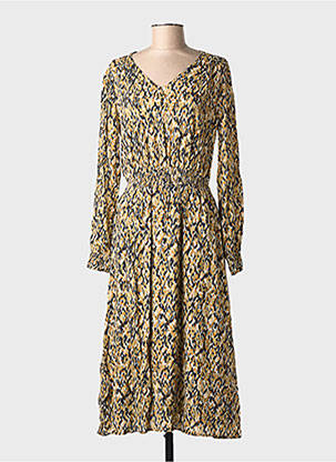 Rochie lungă țesătură poplin mâneci lungi negru C'EST BEAU LA VIE femeie