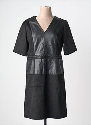 Rochie midi mâneci scurte mâneci scurte negru JULIE GUERLANDE femeie