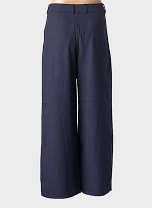 Pantalon larg țesătură crep talie înaltă albastru MOLLY BRACKEN femeie