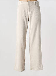 Pantalon larg talie cu cleme talie înaltă bej CREAM femme