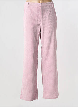Pantalon larg talie cu cleme talie înaltă roz CREAM femeie