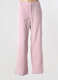 Pantalon larg talie cu cleme talie înaltă roz CREAM femeie