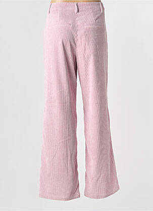 Pantalon larg talie cu cleme talie înaltă roz CREAM femeie