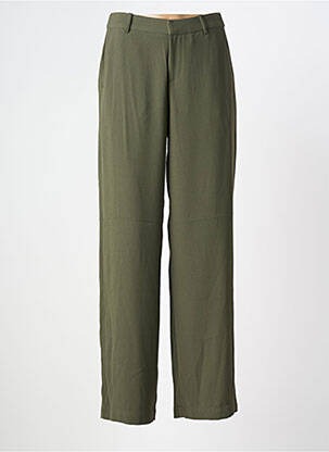 Pantalon drept țesătură crep mărime normală verde CREAM femeie