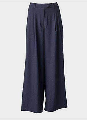 Pantalon larg țesătură crep talie joasă albastru MOLLY BRACKEN femeie