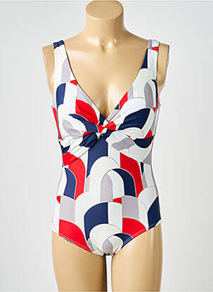 Costum de baie dintr-o singură piesă imprimeu fantezie alb LAGON BLEU femme