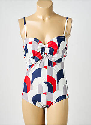 Costum de baie dintr-o singură piesă imprimeu fantezie albastru LAGON BLEU femme