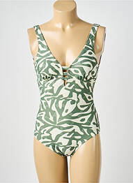 Costum de baie dintr-o singură piesă imprimeu fantezie verde LAGON BLEU femme