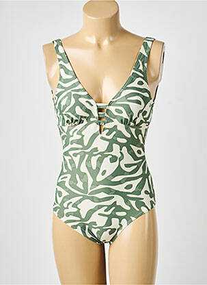 Costum de baie dintr-o singură piesă imprimeu fantezie verde LAGON BLEU femme