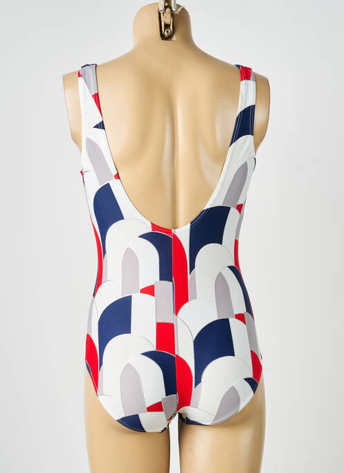 Costum de baie dintr-o singură piesă imprimeu fantezie alb LAGON BLEU femme