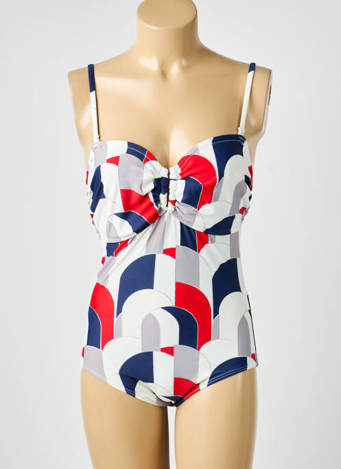 Costum de baie dintr-o singură piesă imprimeu fantezie albastru LAGON BLEU femme