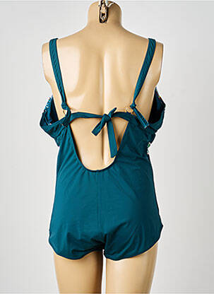 Costum de baie dintr-o singură piesă efect material satinat top sutien modelat verde FEI femeie
