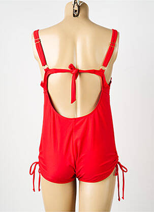 Costum de baie dintr-o singură piesă efect material satinat top sutien modelat roșu FEI femeie