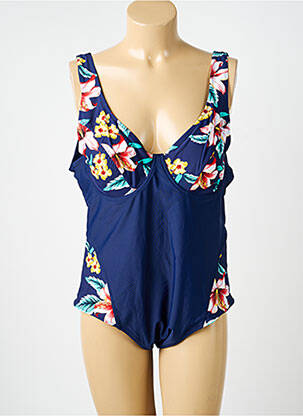 Costum de baie dintr-o singură piesă efect material satinat top sutien modelat albastru NEUFRED femeie