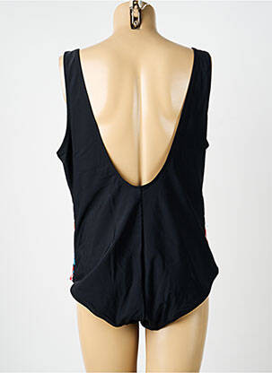 Costum de baie dintr-o singură piesă efect material satinat top sutien modelat negru NEUFRED femeie