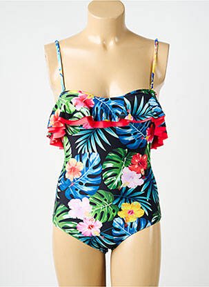 Costum de baie dintr-o singură piesă efect material satinat top sutien modelat albastru NEUFRED femme