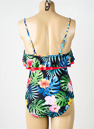 Costum de baie dintr-o singură piesă efect material satinat top sutien modelat albastru NEUFRED femeie