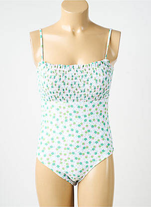 Costum de baie dintr-o singură piesă efect material satinat top sutien modelat verde MERMAID femme