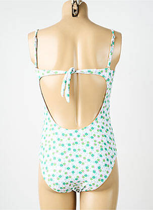 Costum de baie dintr-o singură piesă efect material satinat top sutien modelat verde MERMAID femeie