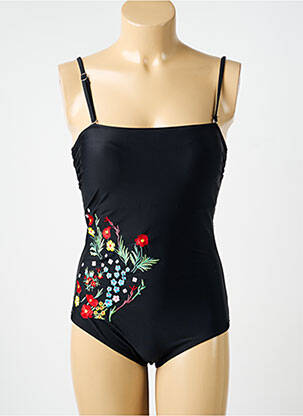Costum de baie dintr-o singură piesă efect material satinat top sutien modelat negru VERY ZEN femeie