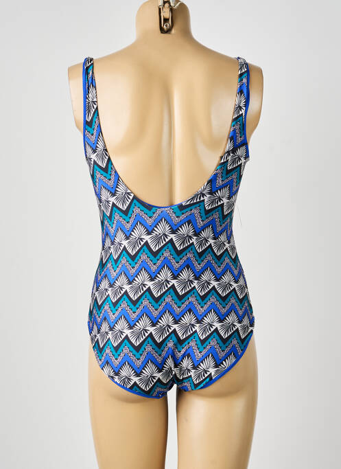 Costum de baie dintr-o singură piesă efect material satinat top sutien modelat albastru VIOLETTA femme