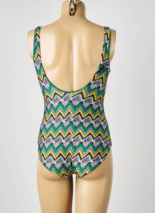 Costum de baie dintr-o singură piesă efect material satinat top sutien modelat verde VIOLETTA femme