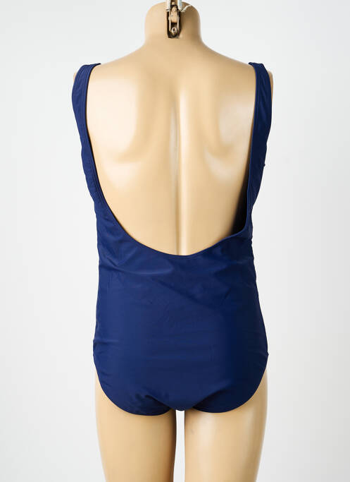 Costum de baie dintr-o singură piesă efect material satinat top sutien modelat albastru KATIA femme