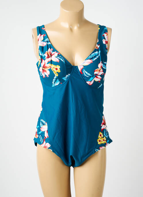 Costum de baie dintr-o singură piesă efect material satinat top sutien modelat verde NEUFRED femme