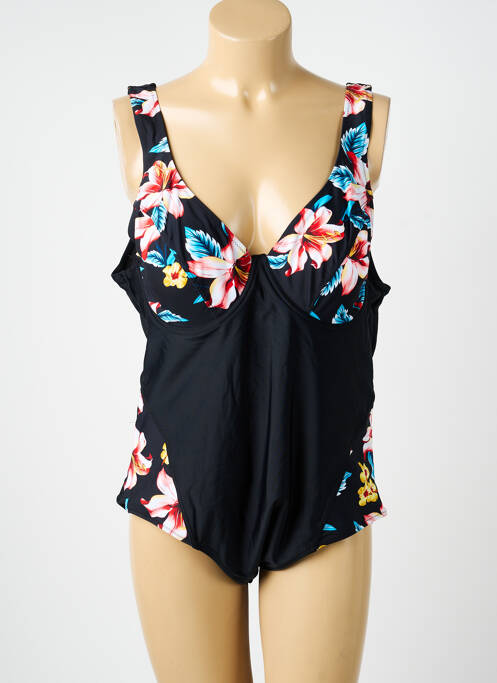 Costum de baie dintr-o singură piesă efect material satinat top sutien modelat negru NEUFRED femme