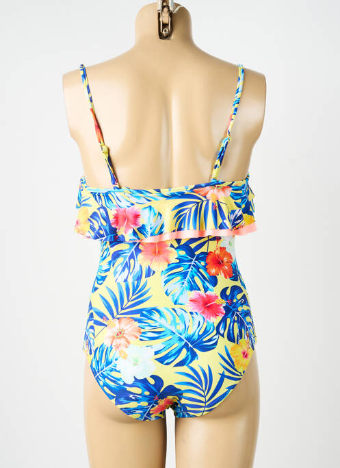 Costum de baie dintr-o singură piesă efect material satinat top sutien modelat galben NEUFRED femme