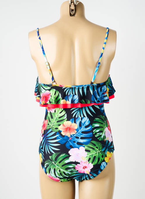 Costum de baie dintr-o singură piesă efect material satinat top sutien modelat albastru NEUFRED femme