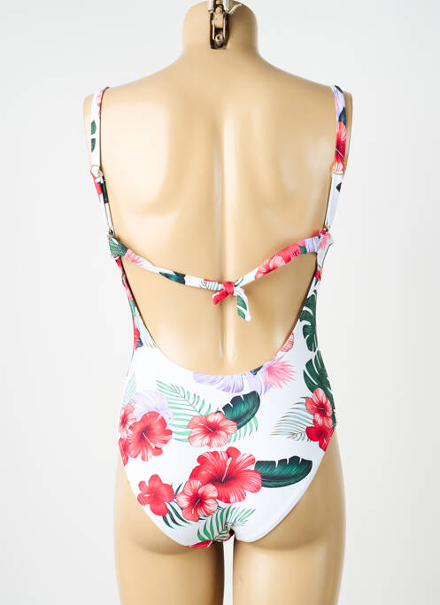 Costum de baie dintr-o singură piesă efect material satinat top sutien modelat alb VIDOYA femme