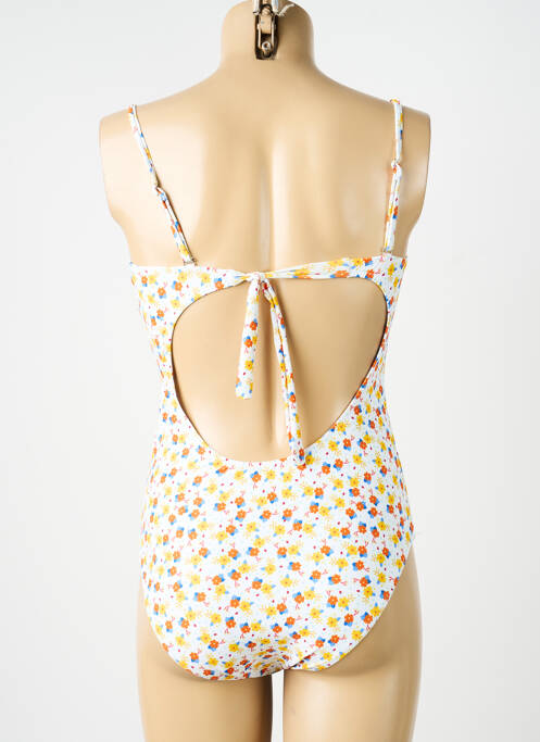 Costum de baie dintr-o singură piesă efect material satinat top sutien modelat galben MERMAID femme